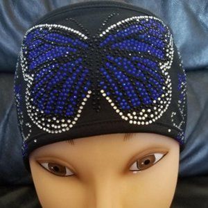 Rhinestone Headband/EL Blue Monarc/New Color!